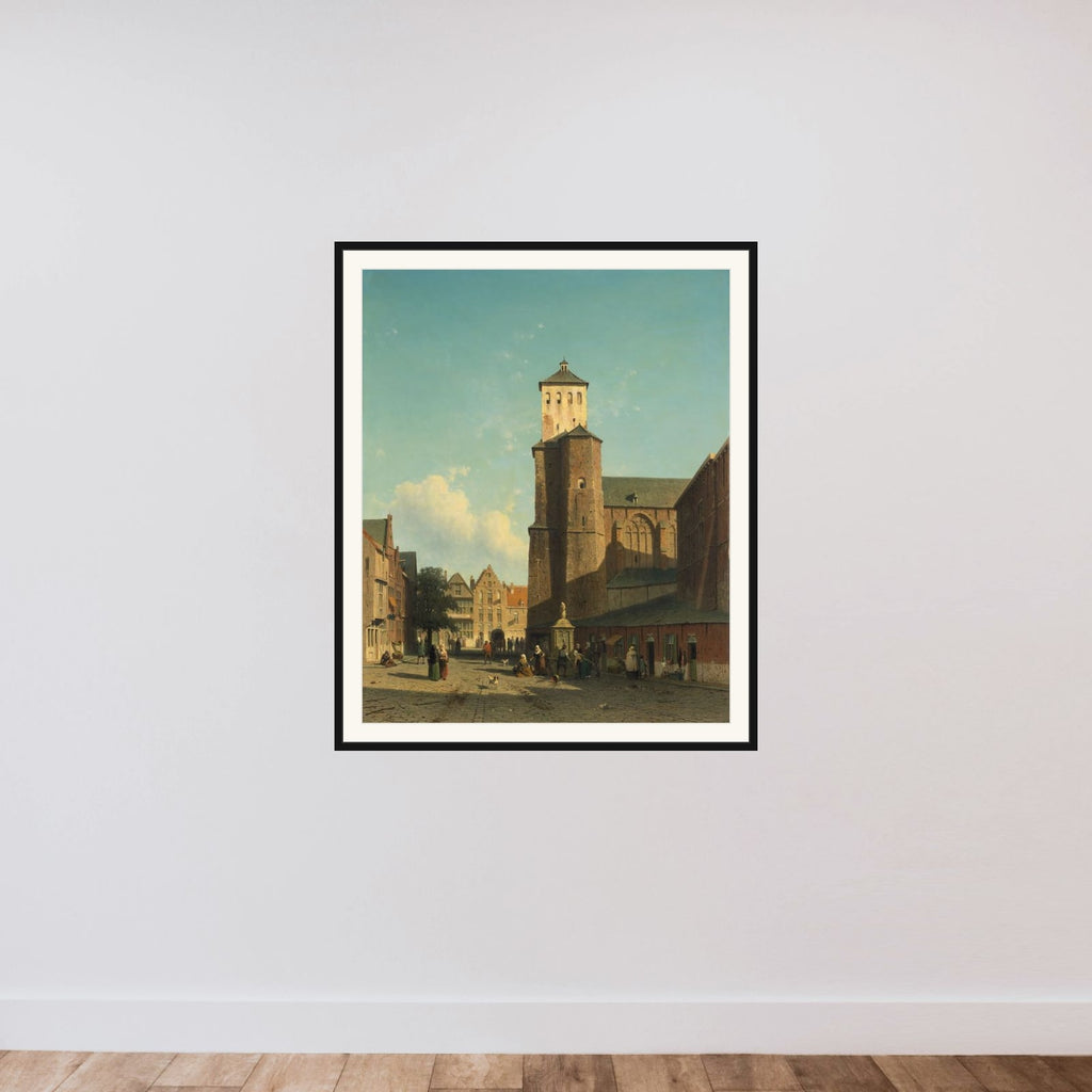 St Denis Church in Liège framed — shown to scale