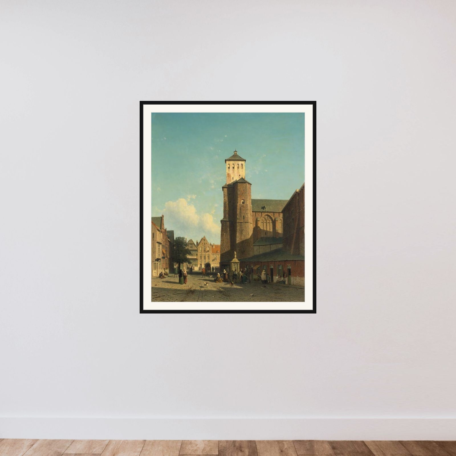 St Denis Church in Liège framed — shown to scale