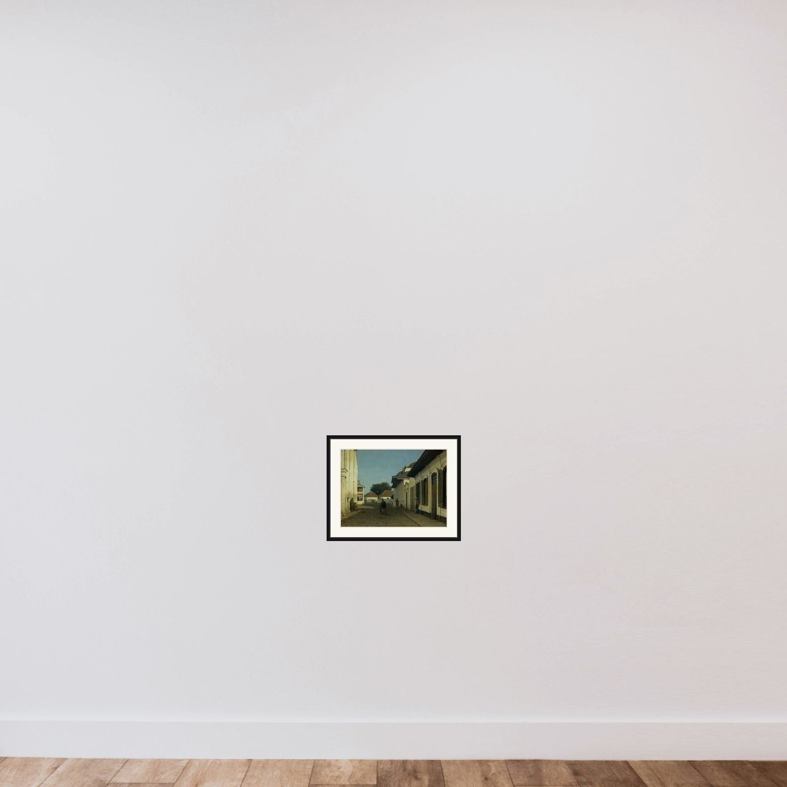 Een straat in het oude deel van Batavia framed — shown to scale