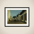 Een straat in het oude deel van Batavia framed