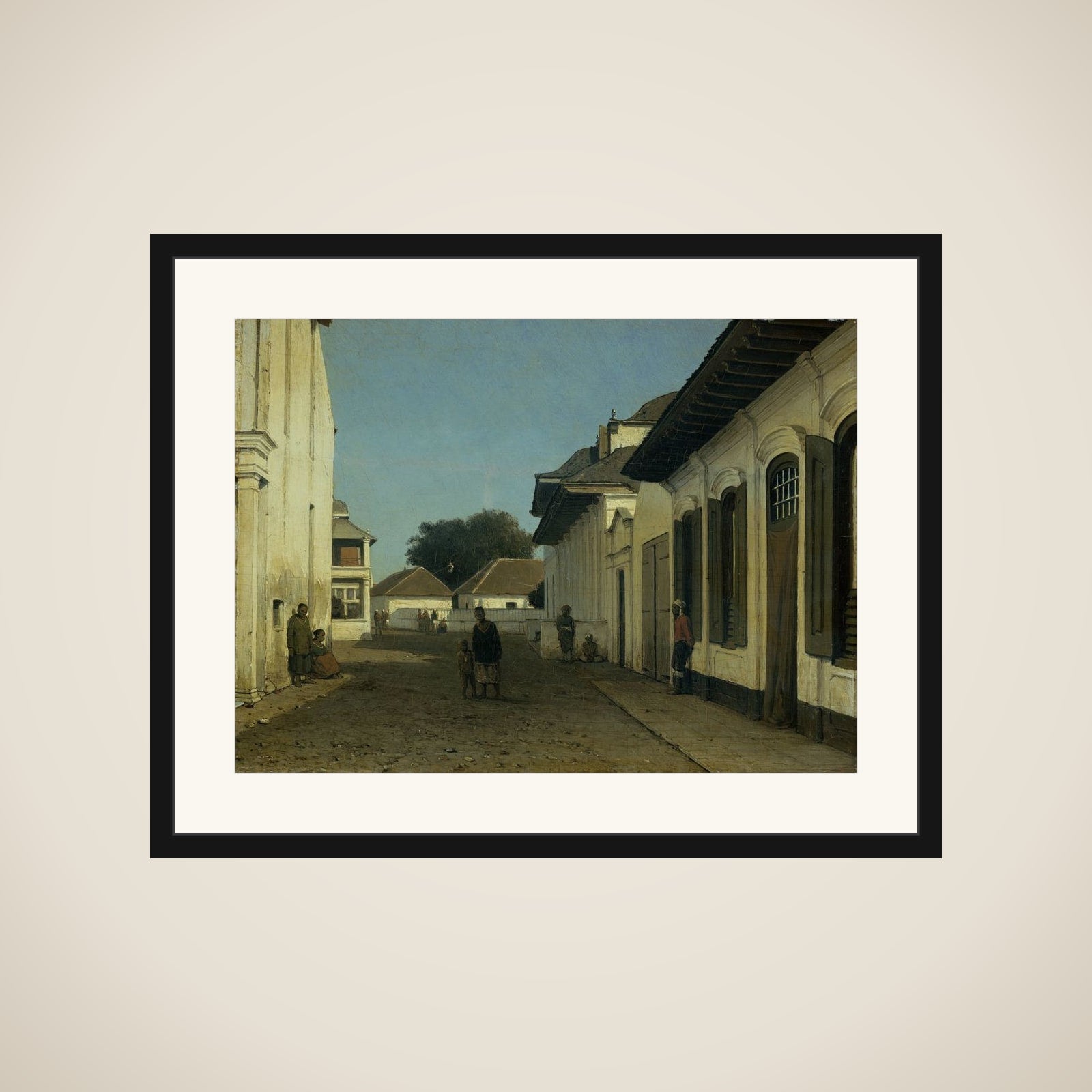 Een straat in het oude deel van Batavia framed