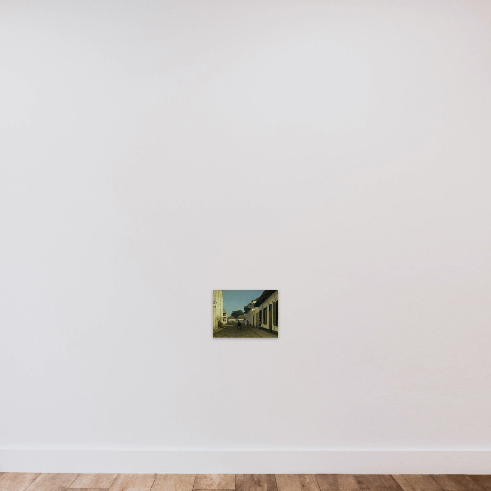 Een straat in het oude deel van Batavia unframed — shown to scale