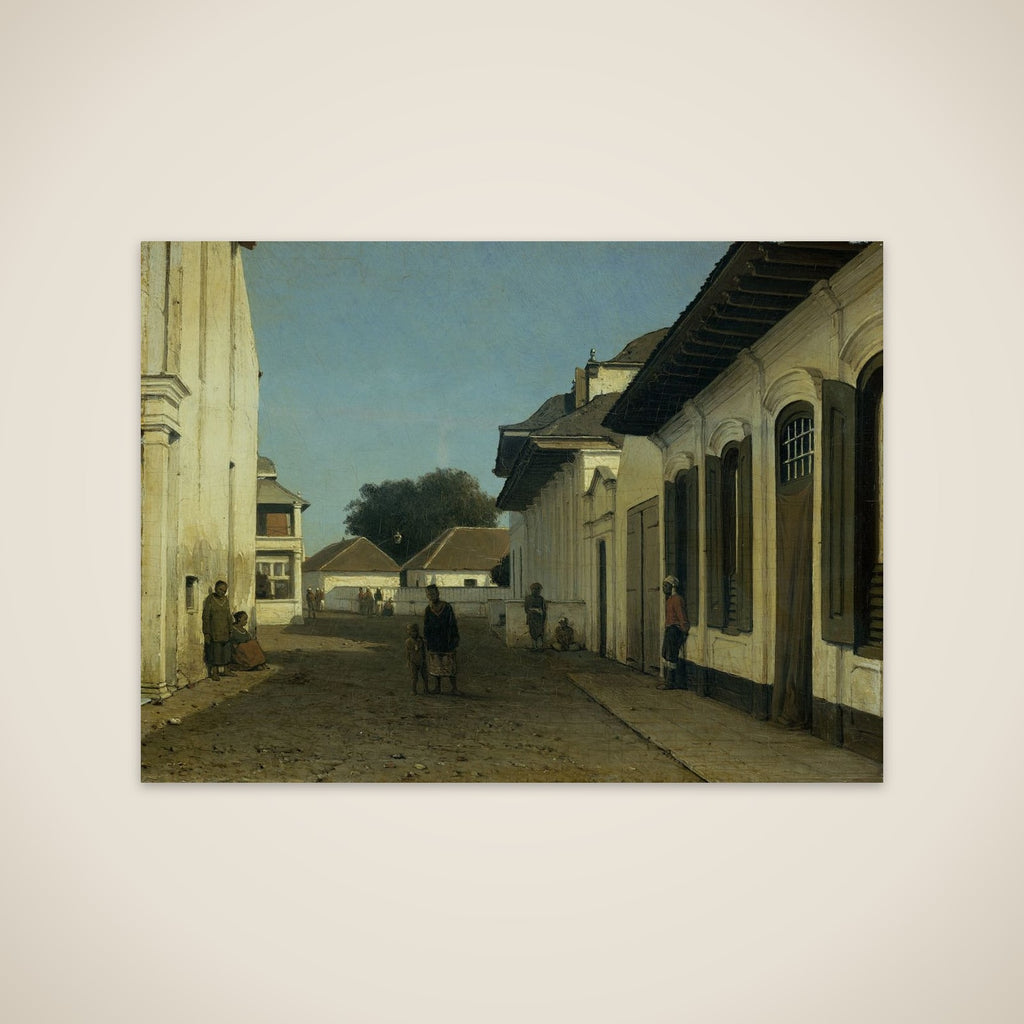 Een straat in het oude deel van Batavia unframed print