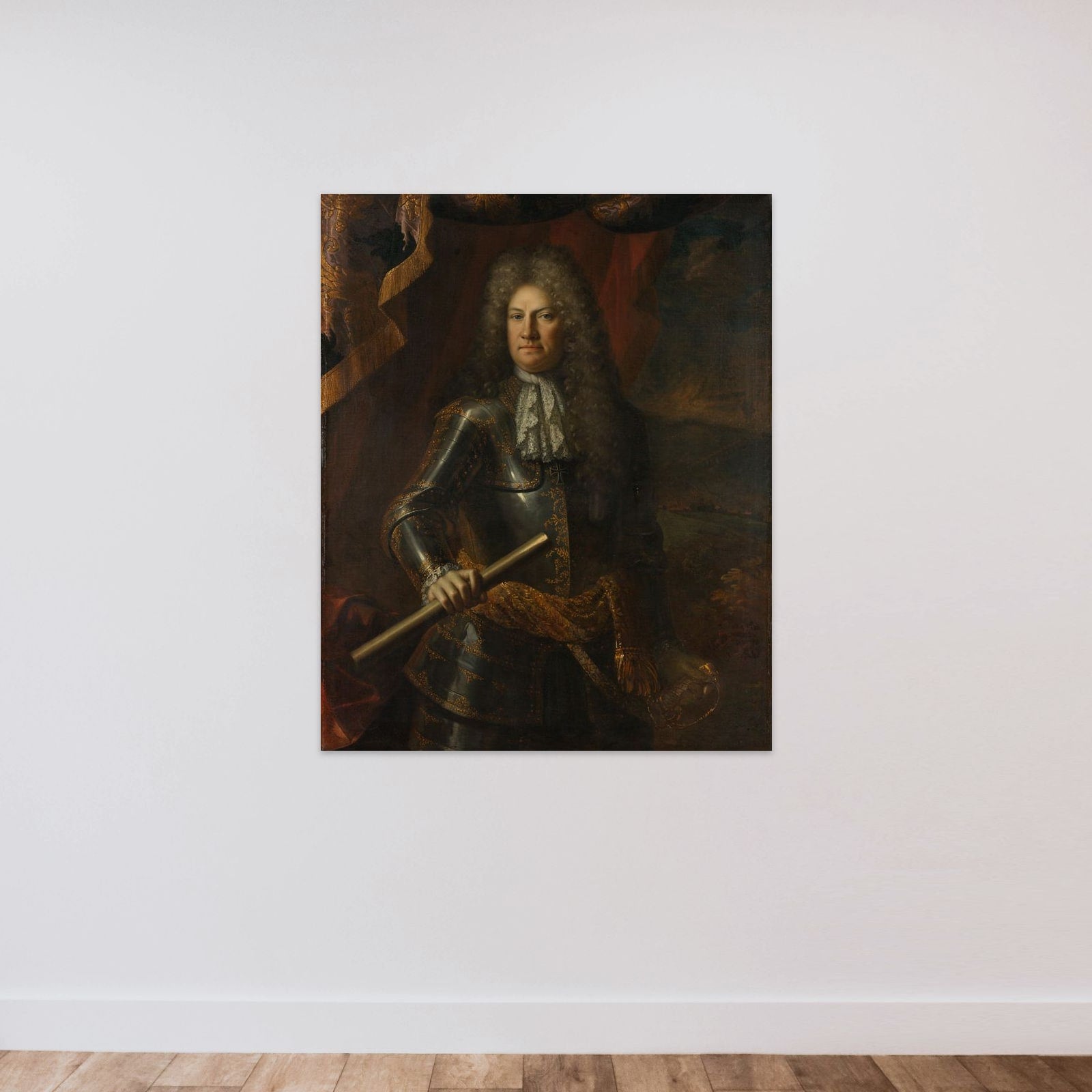 Portrait of Lieutenant-General Godard van Reede, Lord of Amerongen unframed — shown to scale