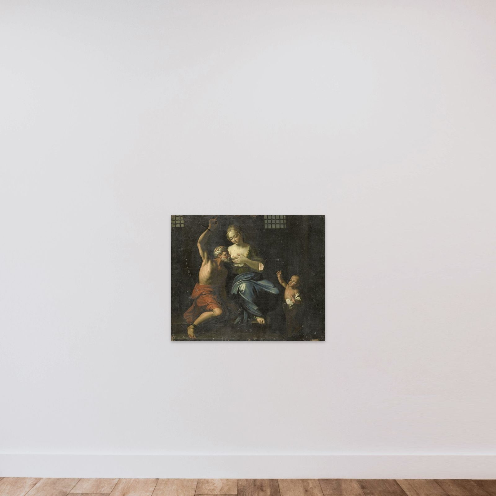 Cimon and Pero (Roman Charity) unframed — shown to scale
