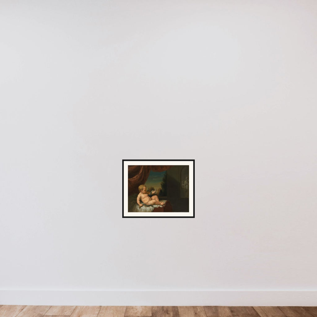 The Infant Hercules with a Serpent framed — shown to scale
