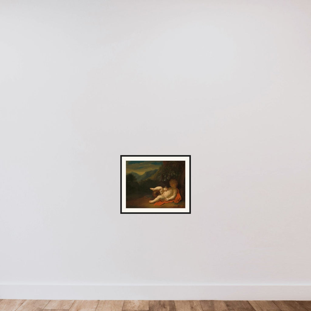 The Infant Bacchus framed — shown to scale