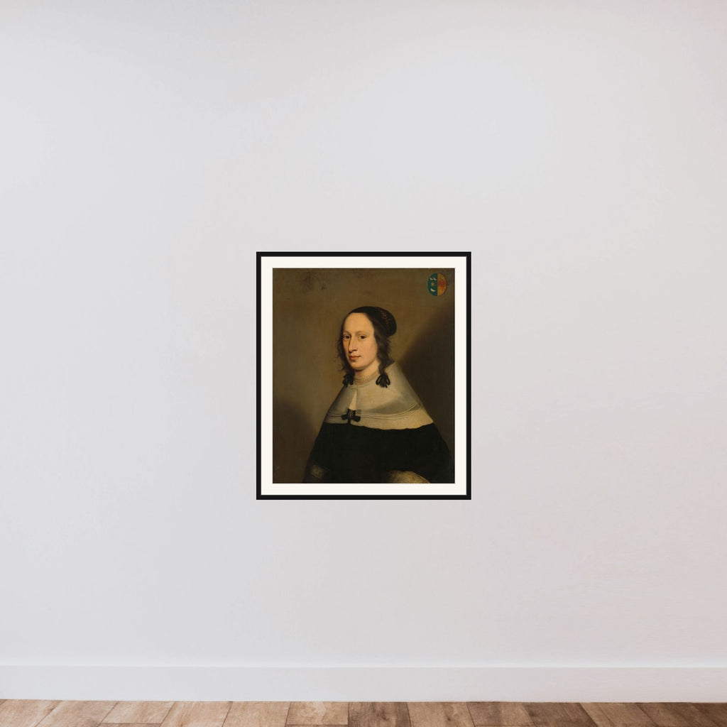Portrait of Sophia van Overmeer (1608-1684) framed — shown to scale