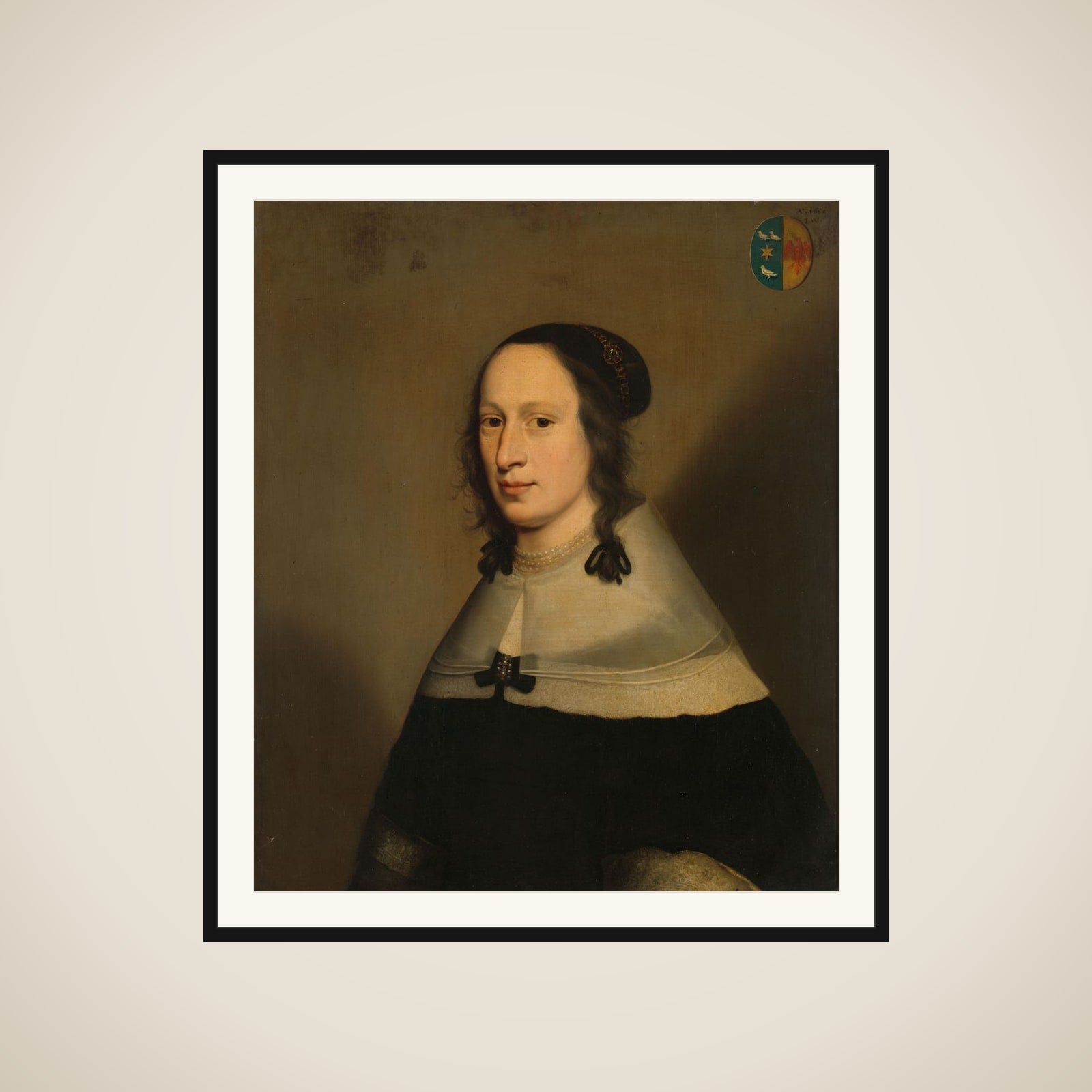 Portrait of Sophia van Overmeer (1608-1684) framed