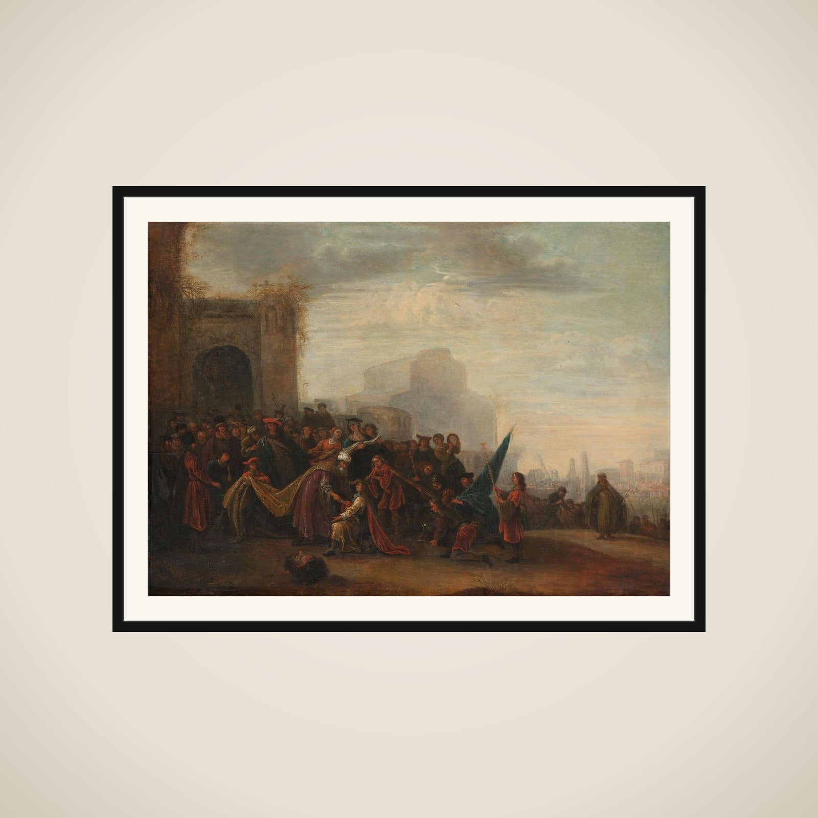 Saul Welcoming David after his Victory over Goliath framed