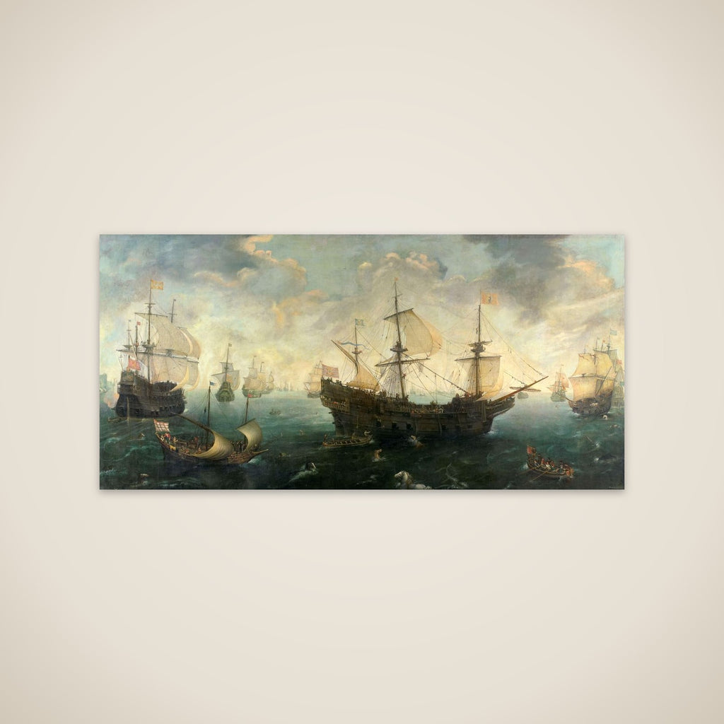 The Spanish Armada off the English Coast in 1588 unframed print