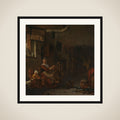 Peasant Woman Spinning framed