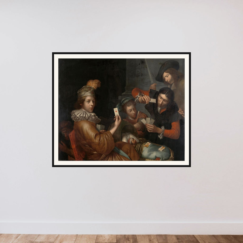 The Card Game on the Cradle: Allegory framed — shown to scale