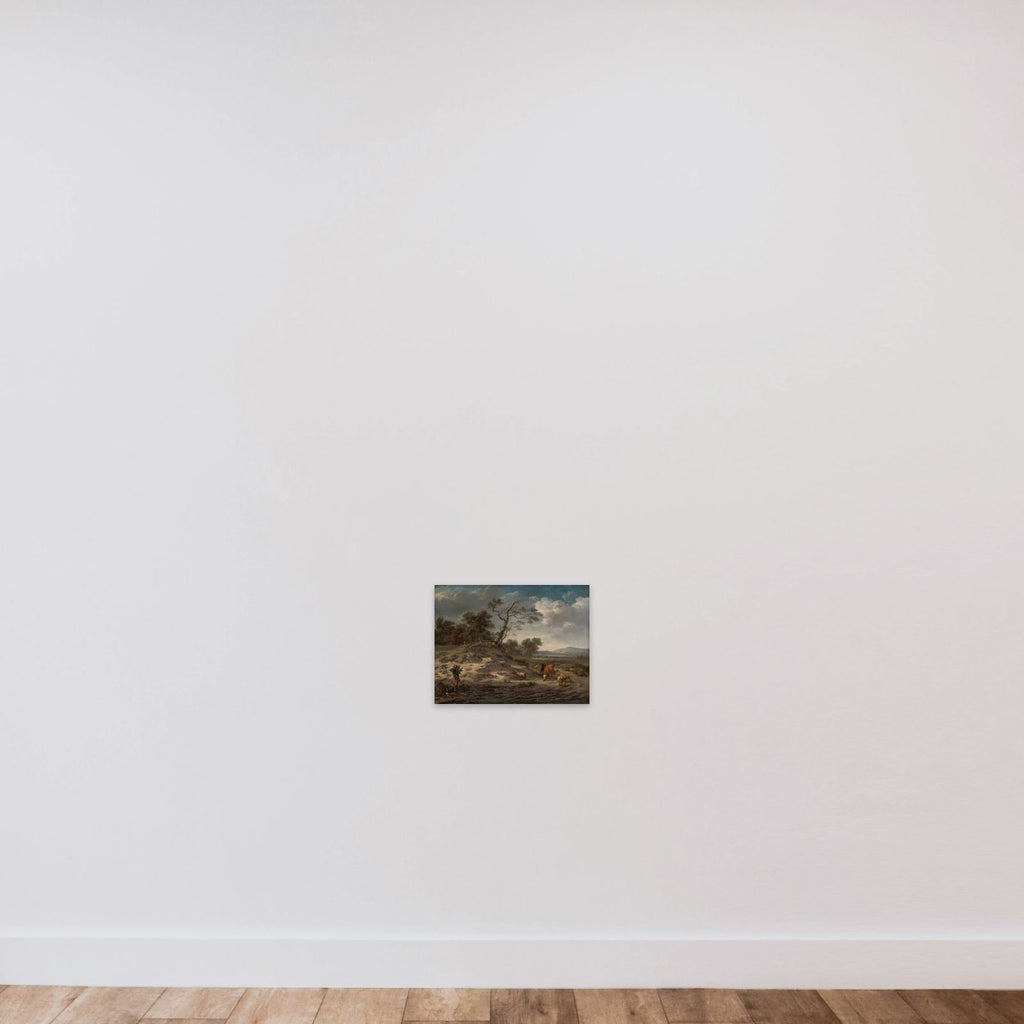 Landscape with Cattle on a Country Road unframed — shown to scale