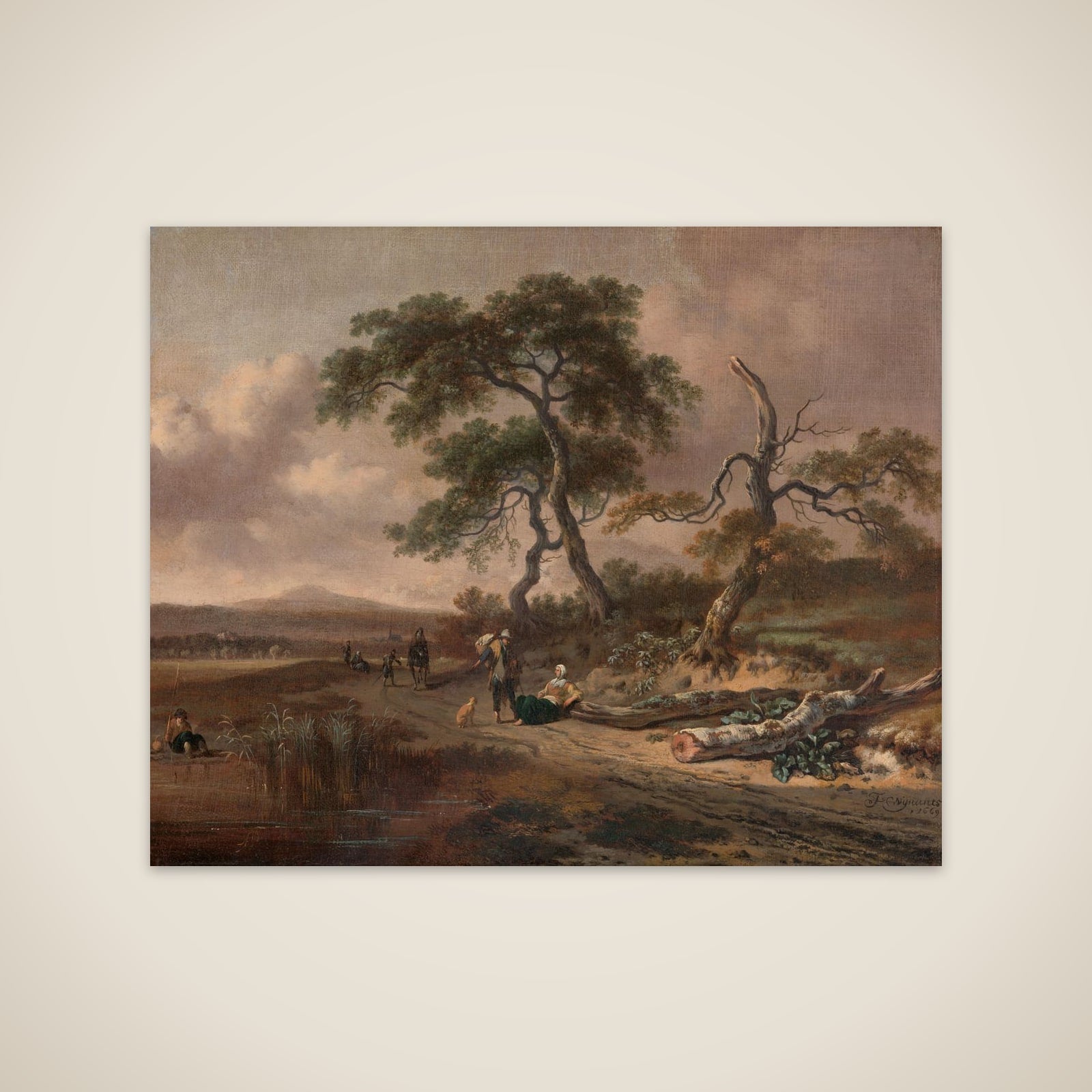Landscape with a Peddler and Woman Resting unframed print