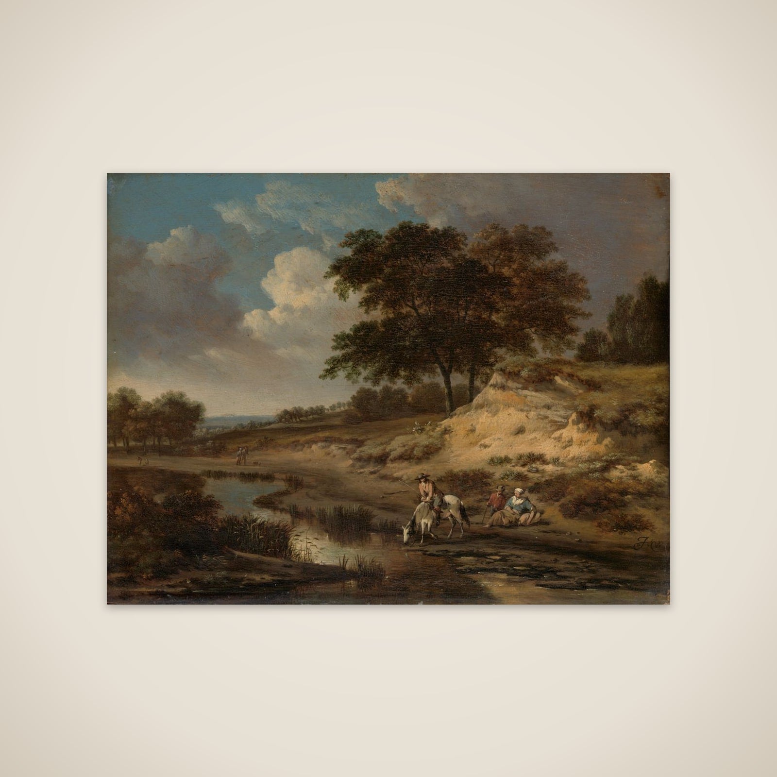 Landscape with a Rider Watering his Horse unframed print
