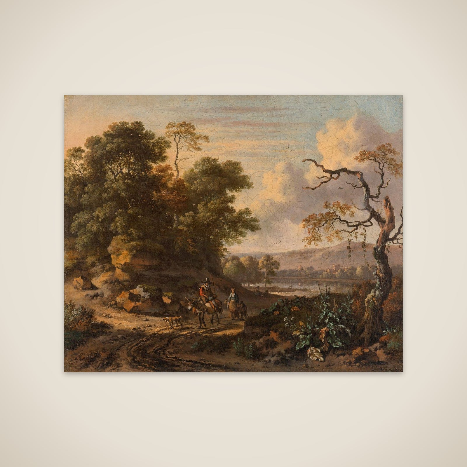 Landscape with a Man Riding a Donkey unframed print