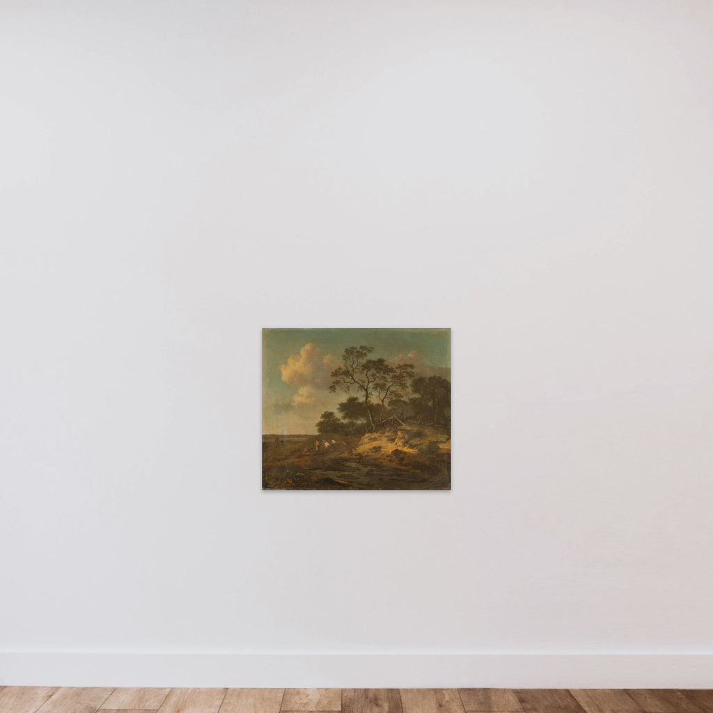 Dune Landscape with Hunters Resting unframed — shown to scale