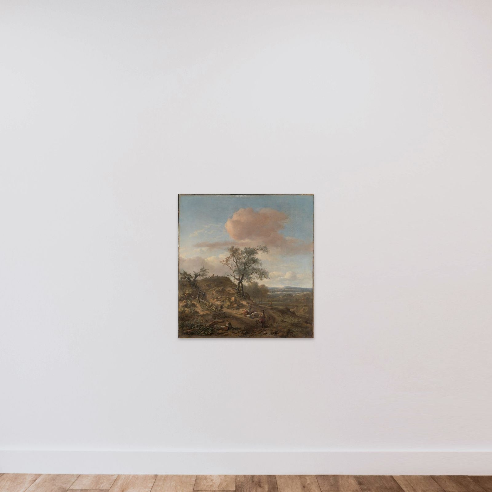 Landscape with a Hunter and other Figures unframed — shown to scale