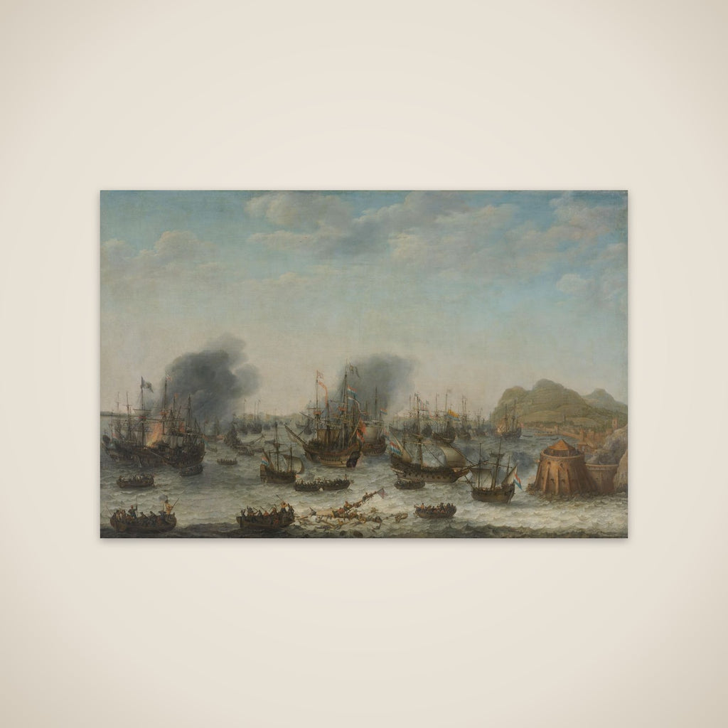 The Defeat of the Spanish at Gibraltar by a Dutch Fleet under the Command of Admiral Jacob van Heemskerck, 25 April 1607 unframed print