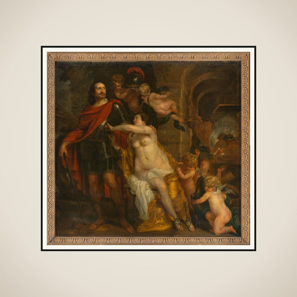 Venus Arming a Warrior, possibly Johan Maurits at the Forge of Vulcan framed