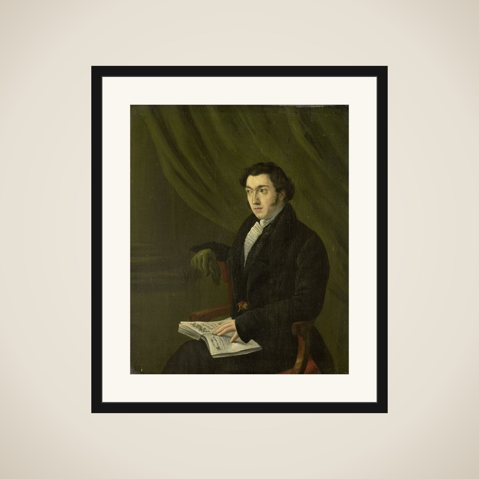 Portrait of Johannes Petrus Schouberg, Stamp Engraver at the Imperial Mint in Utrecht framed