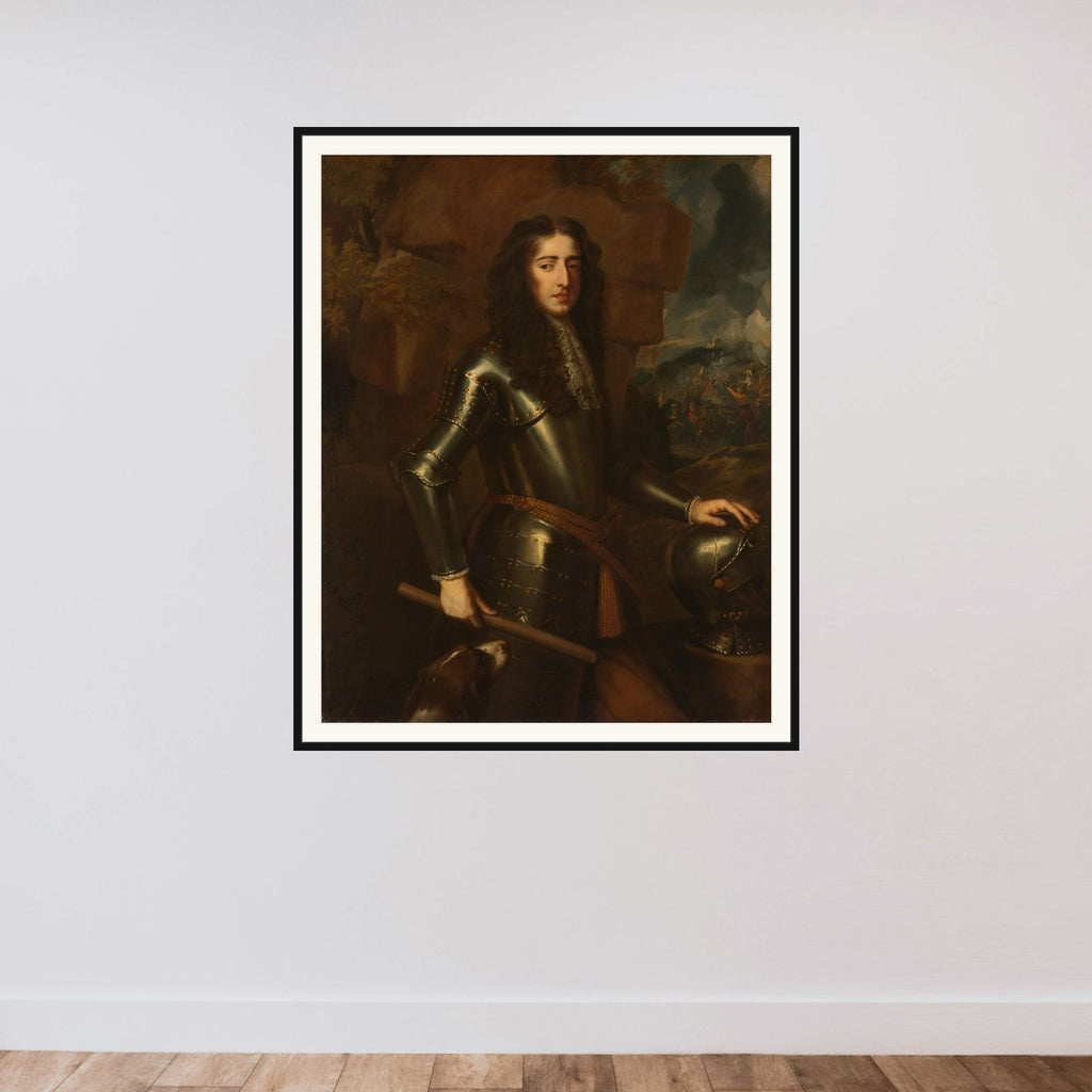 Portrait of William III (1650-1702), Prince of Orange framed — shown to scale