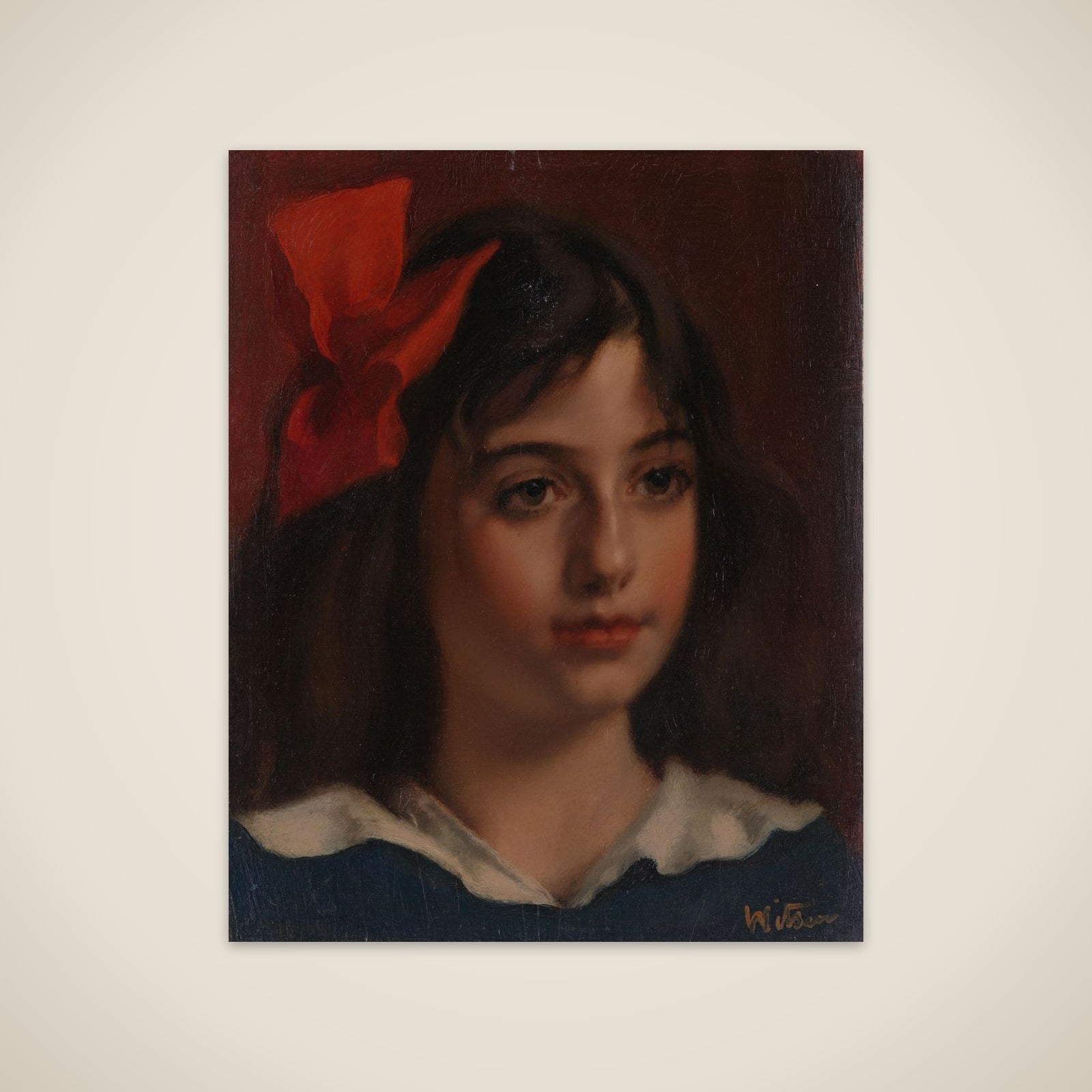 Portrait of een girl unframed print