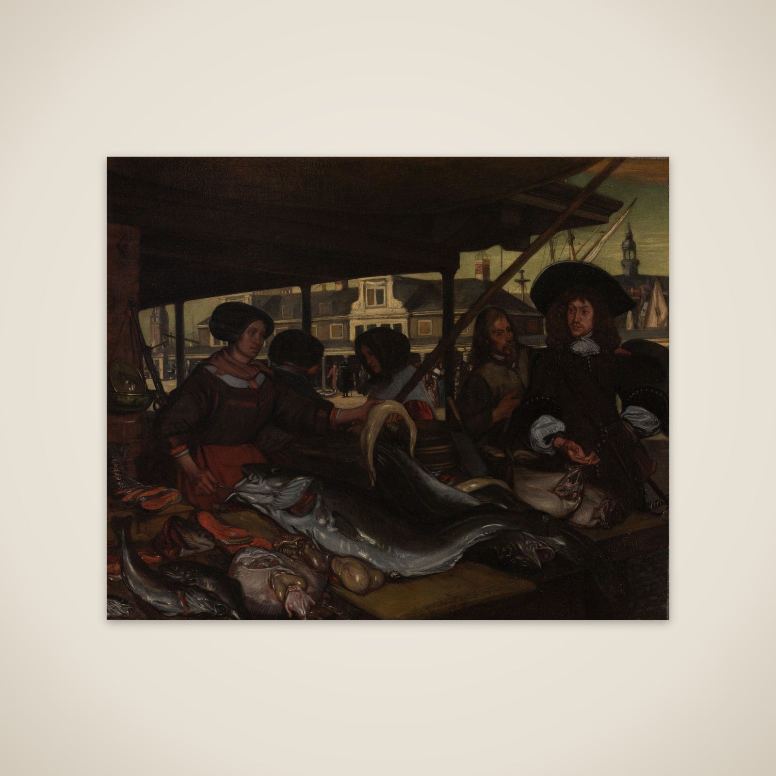 The Nieuwe Vismarkt (New Fish Market) in Amsterdam unframed print
