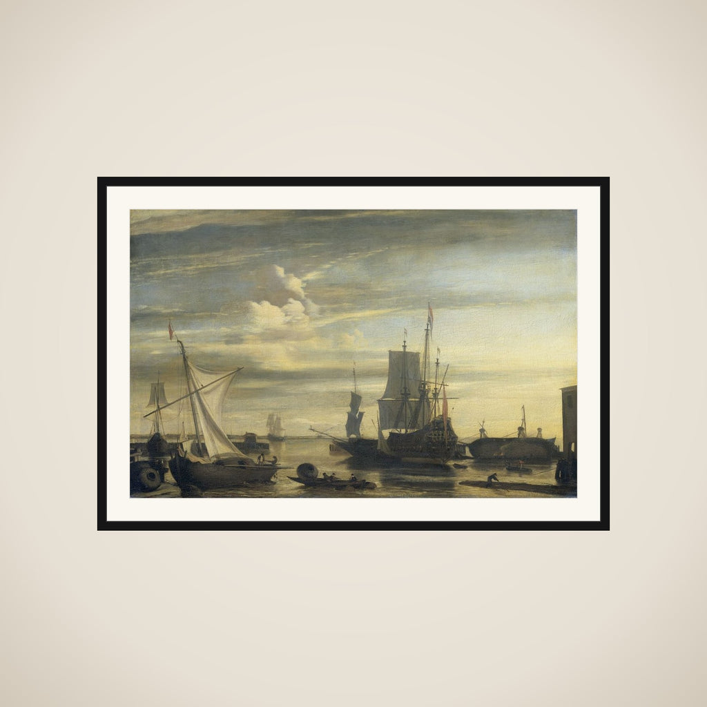 Harbor at Sunset framed