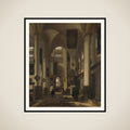 Interior of a Protestant Gothic Church with Motifs from the Oude and Nieuwe Kerk in Amsterdam framed