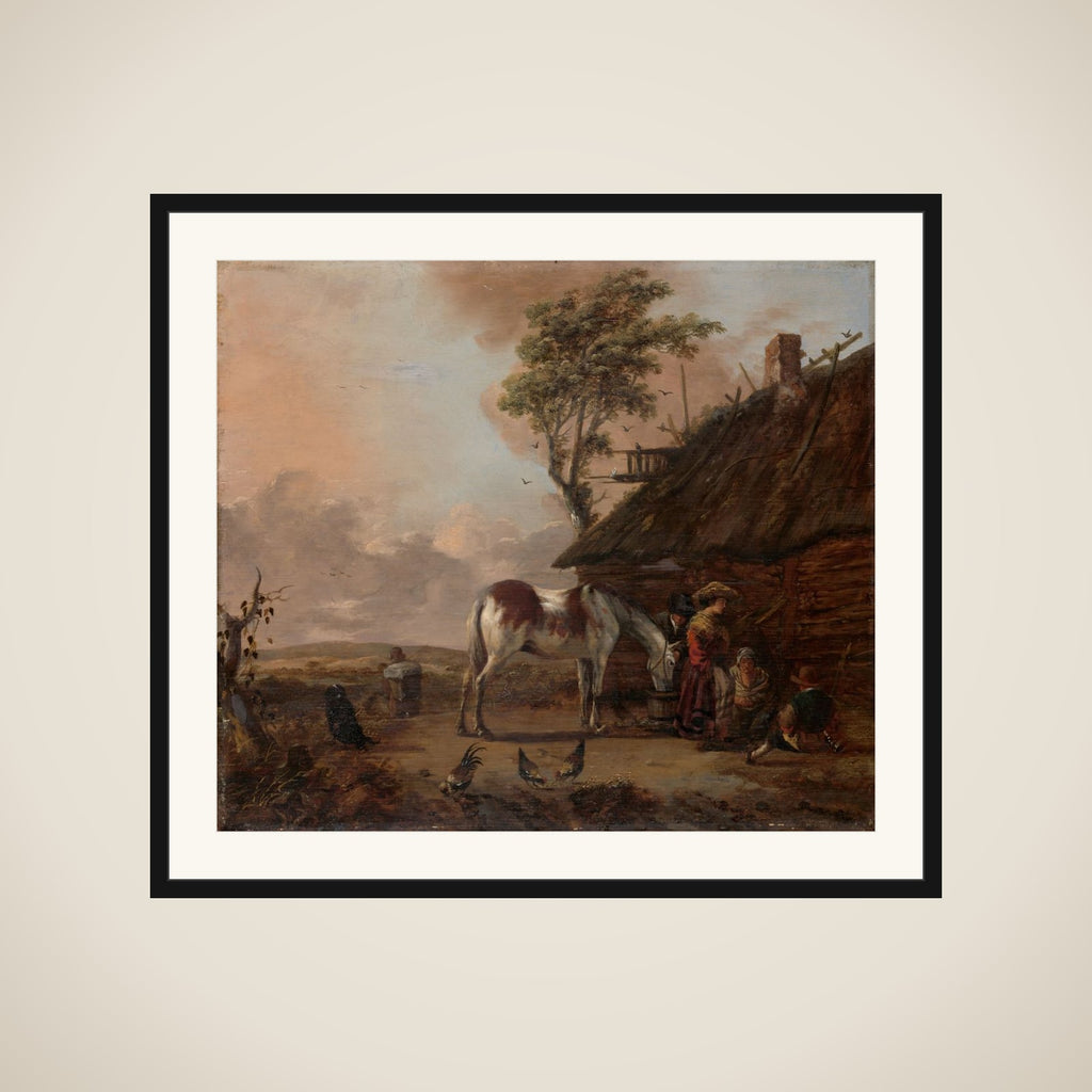 A Piebald Horse framed