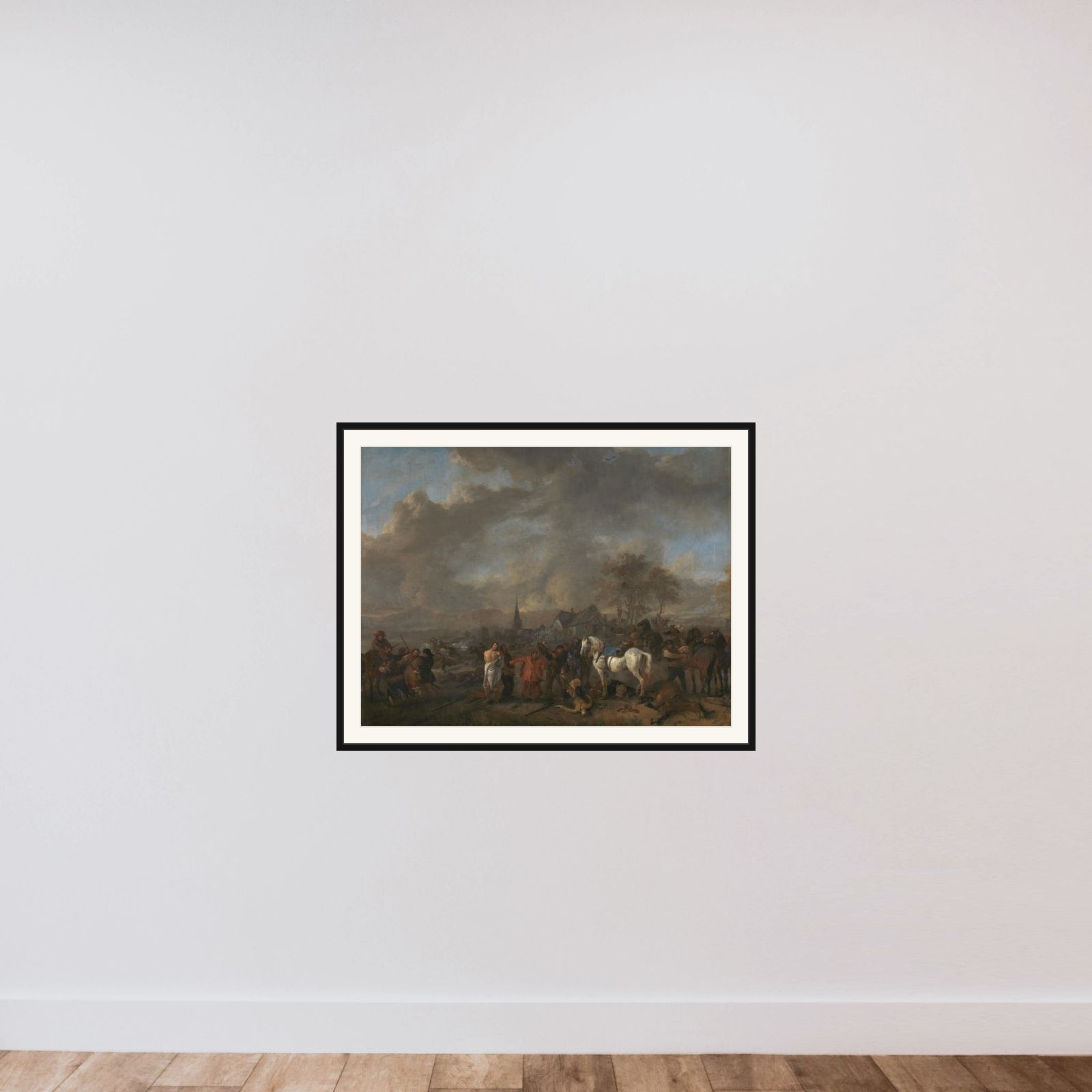 The Victory of the Peasants framed — shown to scale