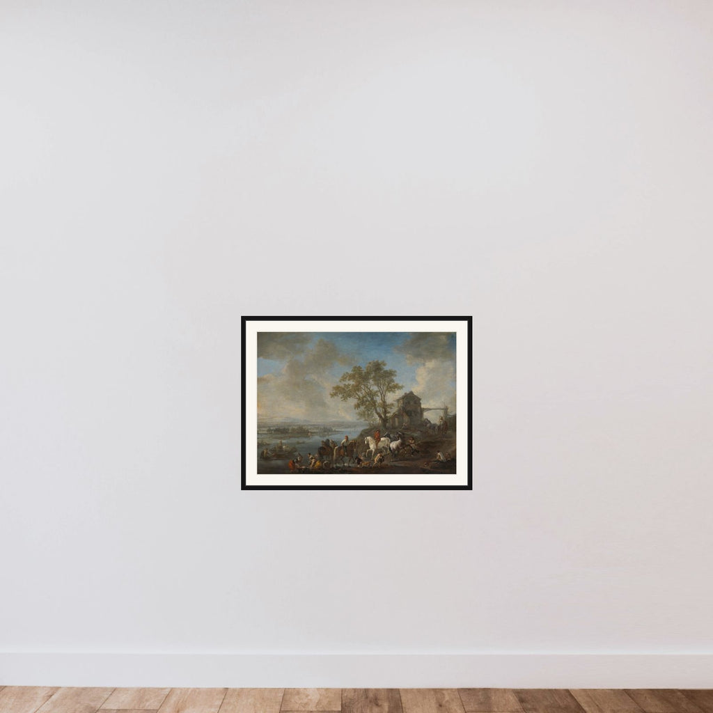 Horsepond on a River framed — shown to scale