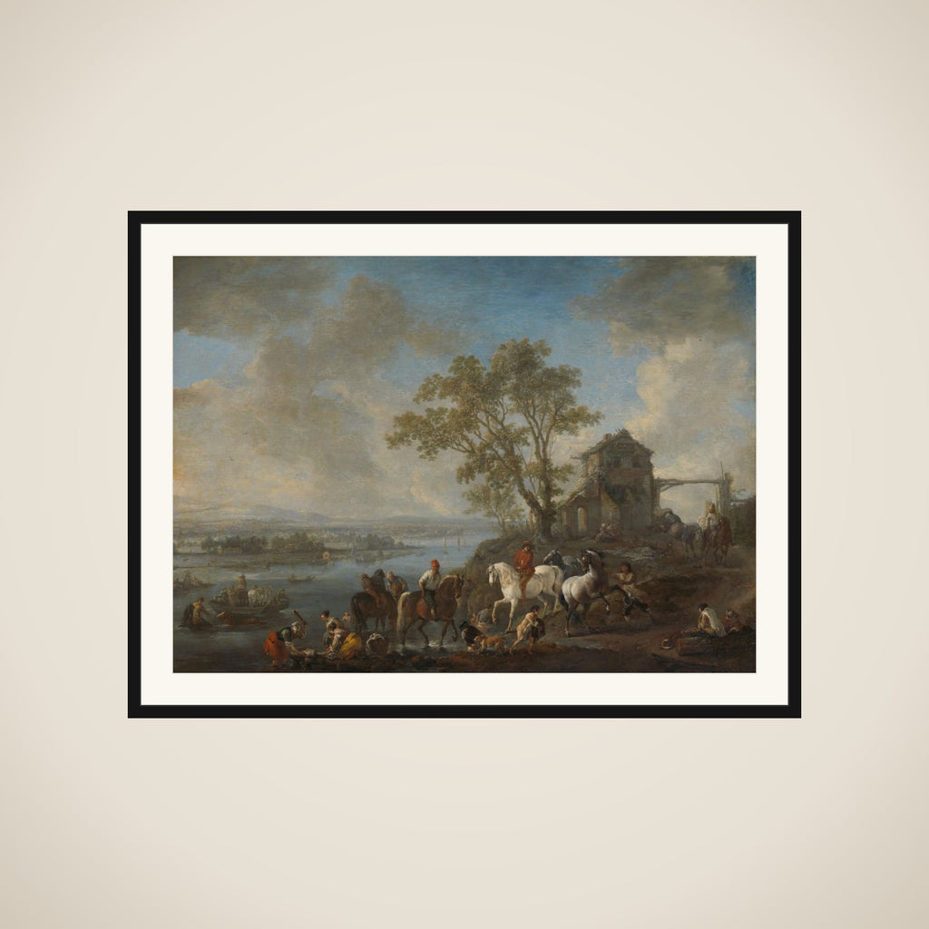 Horsepond on a River framed