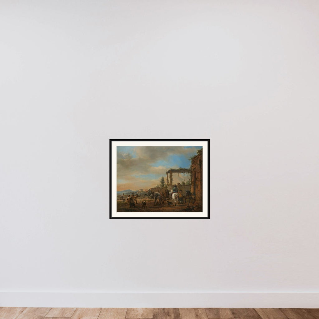 The Riding School framed — shown to scale