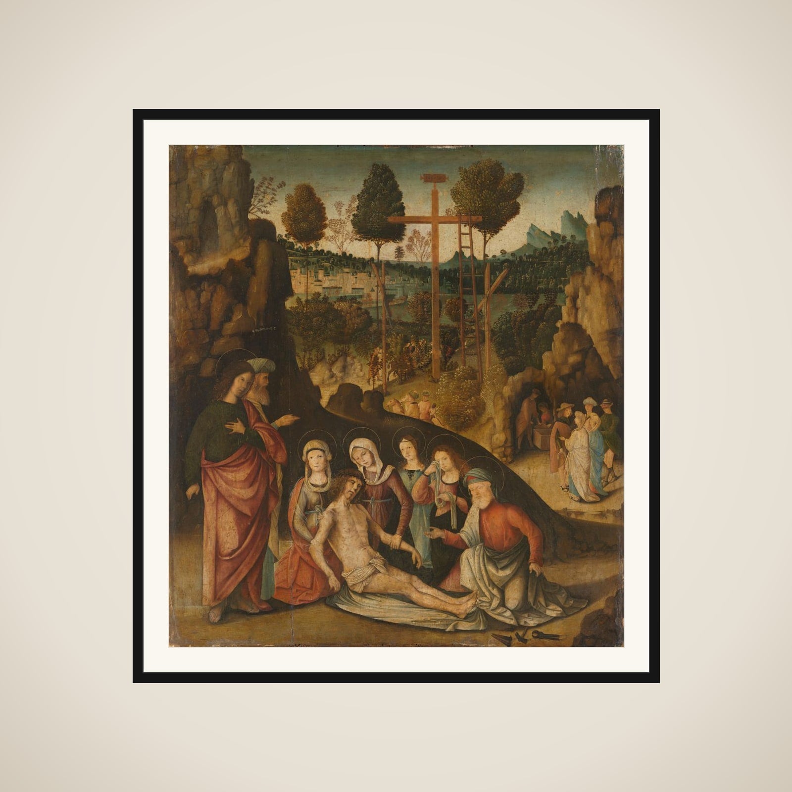 Lamentation of Christ framed