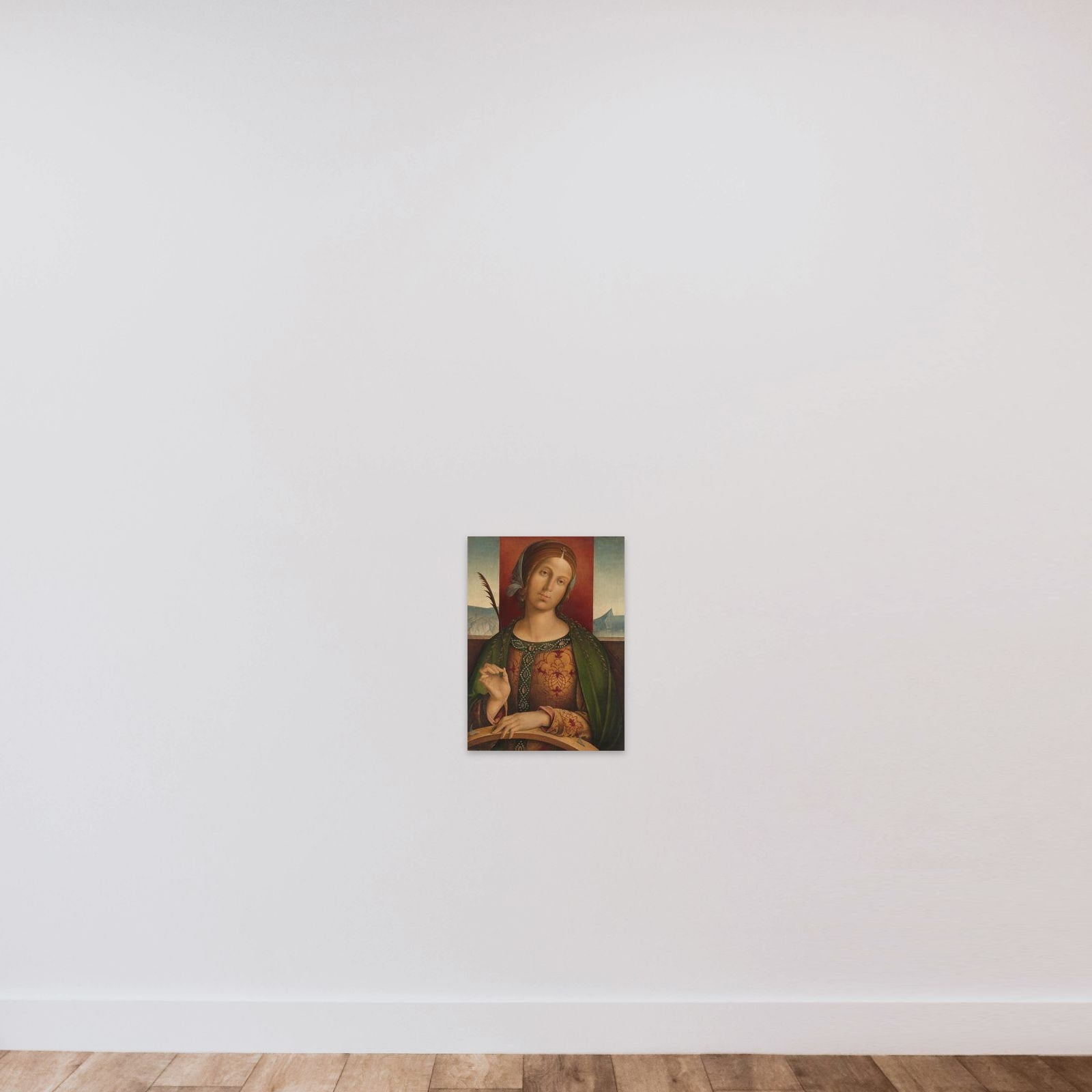 Saint Catherine of Alexandria unframed — shown to scale