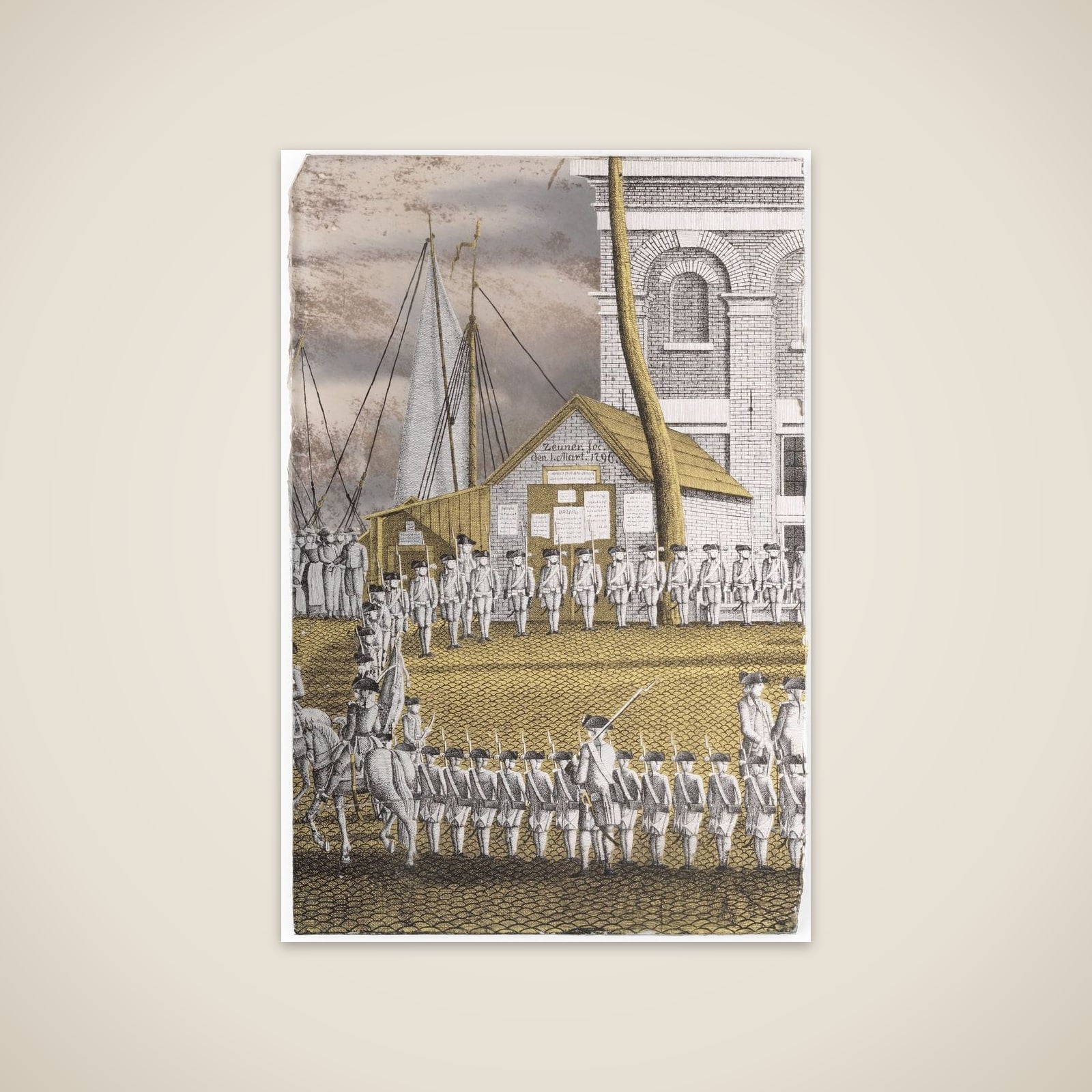 Cadets Formed into Line in front of the 'Zeerecht' Building on the Slijpsteenmarkt, Amsterdam unframed print