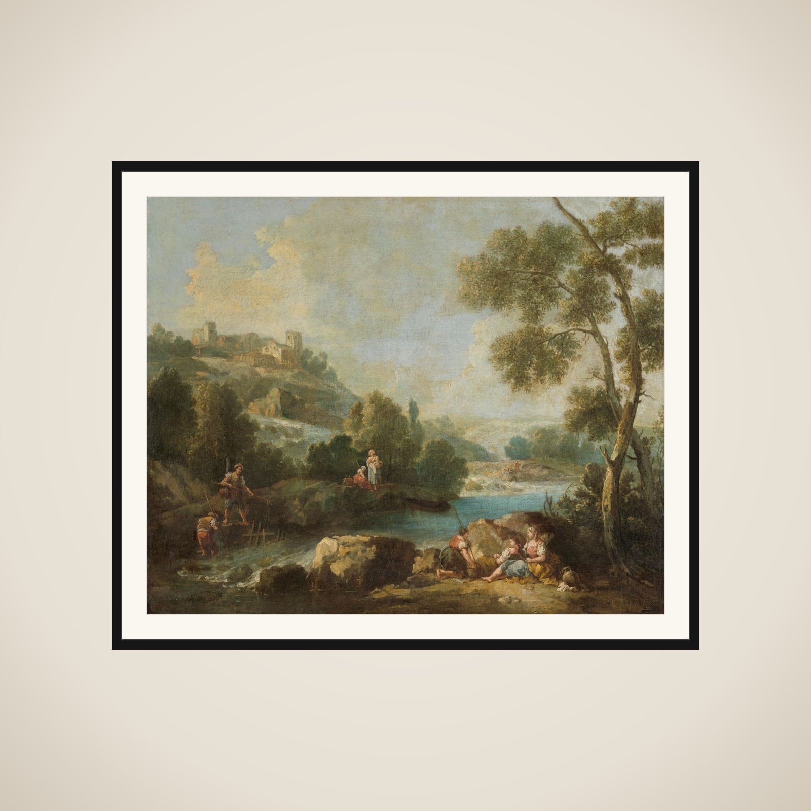 Landscape with Figures framed