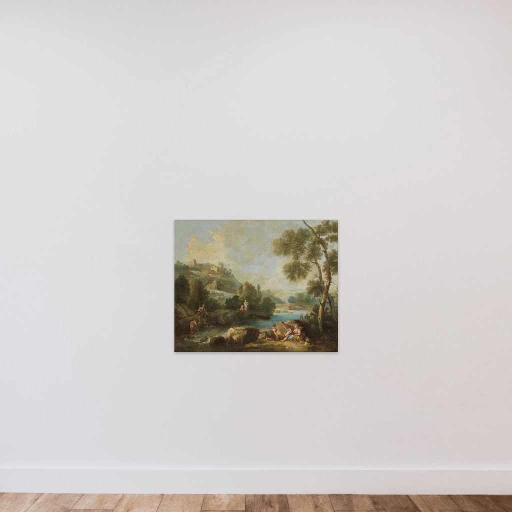 Landscape with Figures unframed — shown to scale