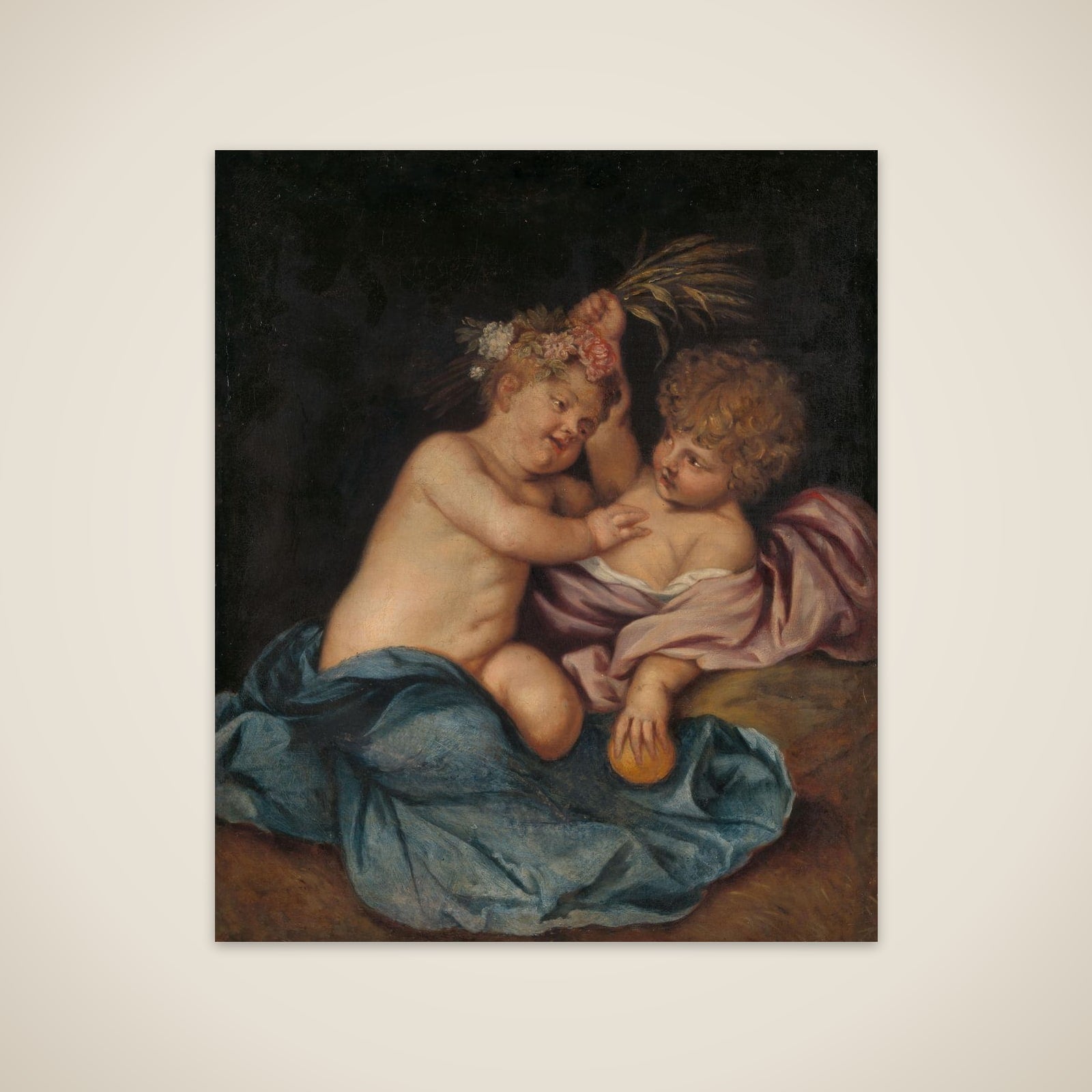 Two Infants, Personifications of Spring and Autumn unframed print