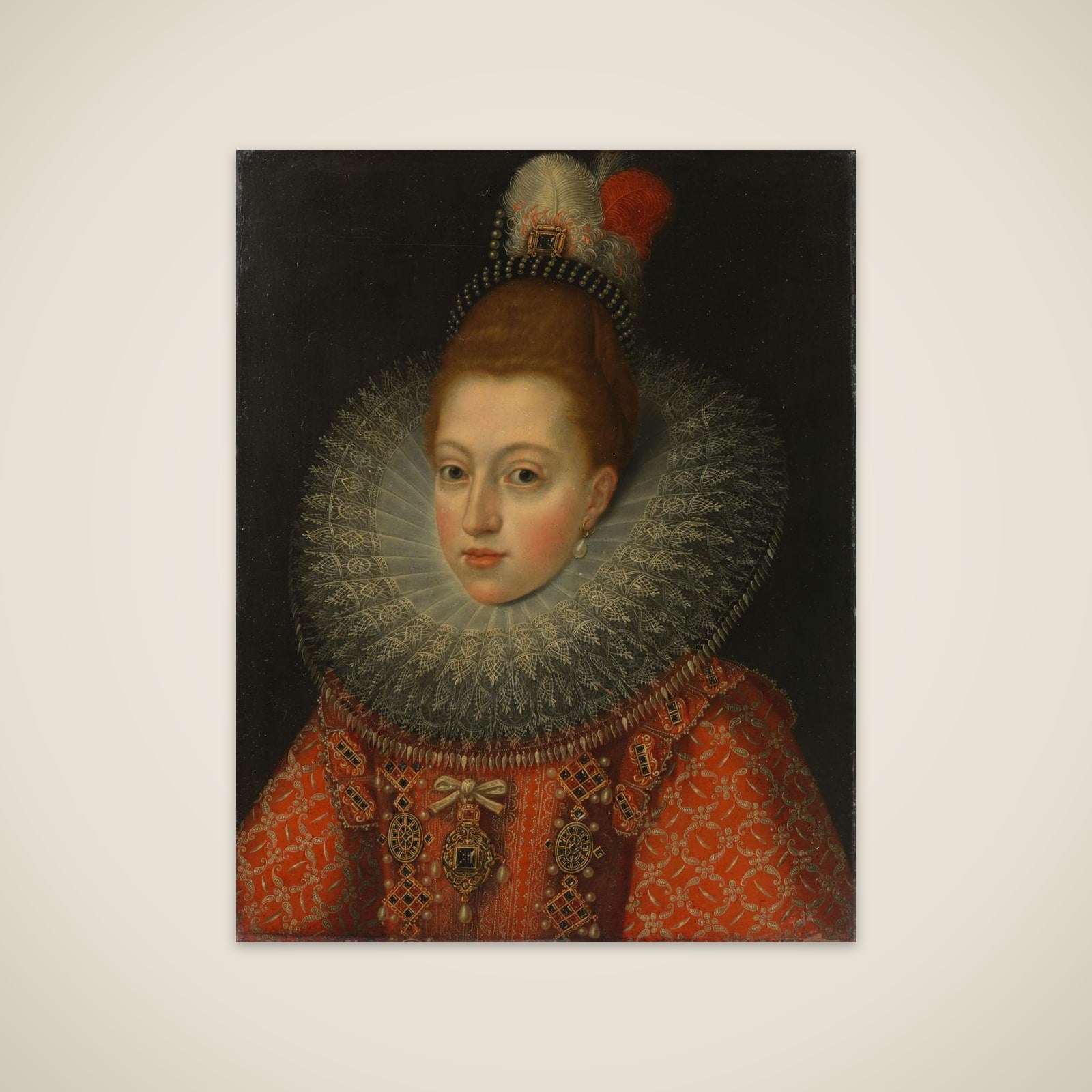Portrait of Margaret of Austria (1584-1611), Queen of Spain unframed print