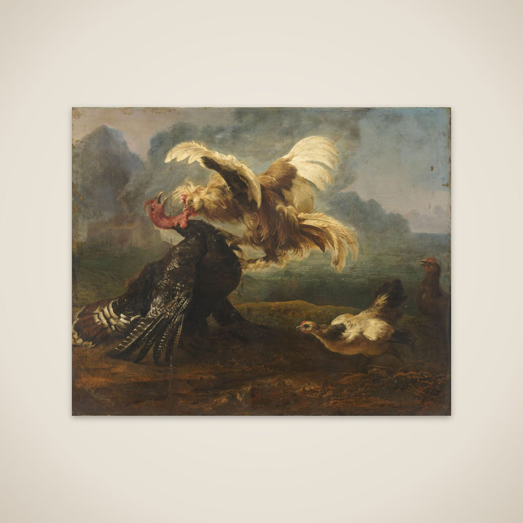 The Flemish Cock and the Turkish Cock unframed print