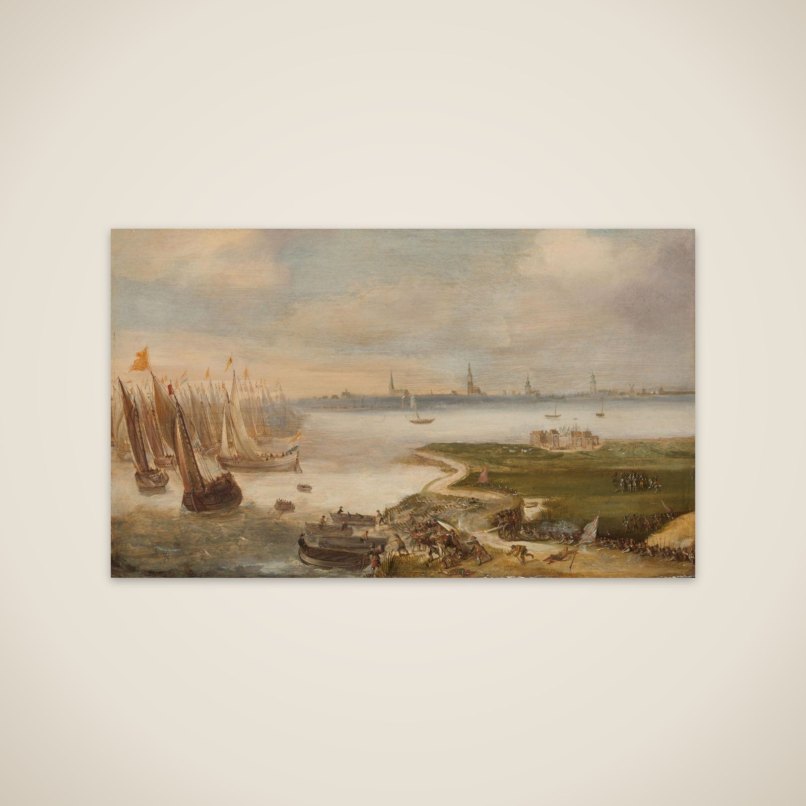 The Dutch Defeat at the Blokkersdijk, near Antwerp, 1605 unframed print