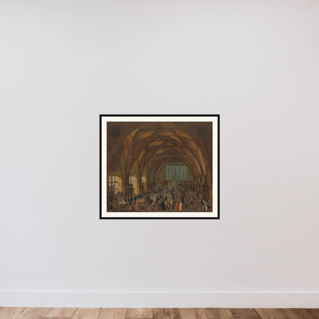 The Interior of the Vladislav Hall, Prague framed — shown to scale