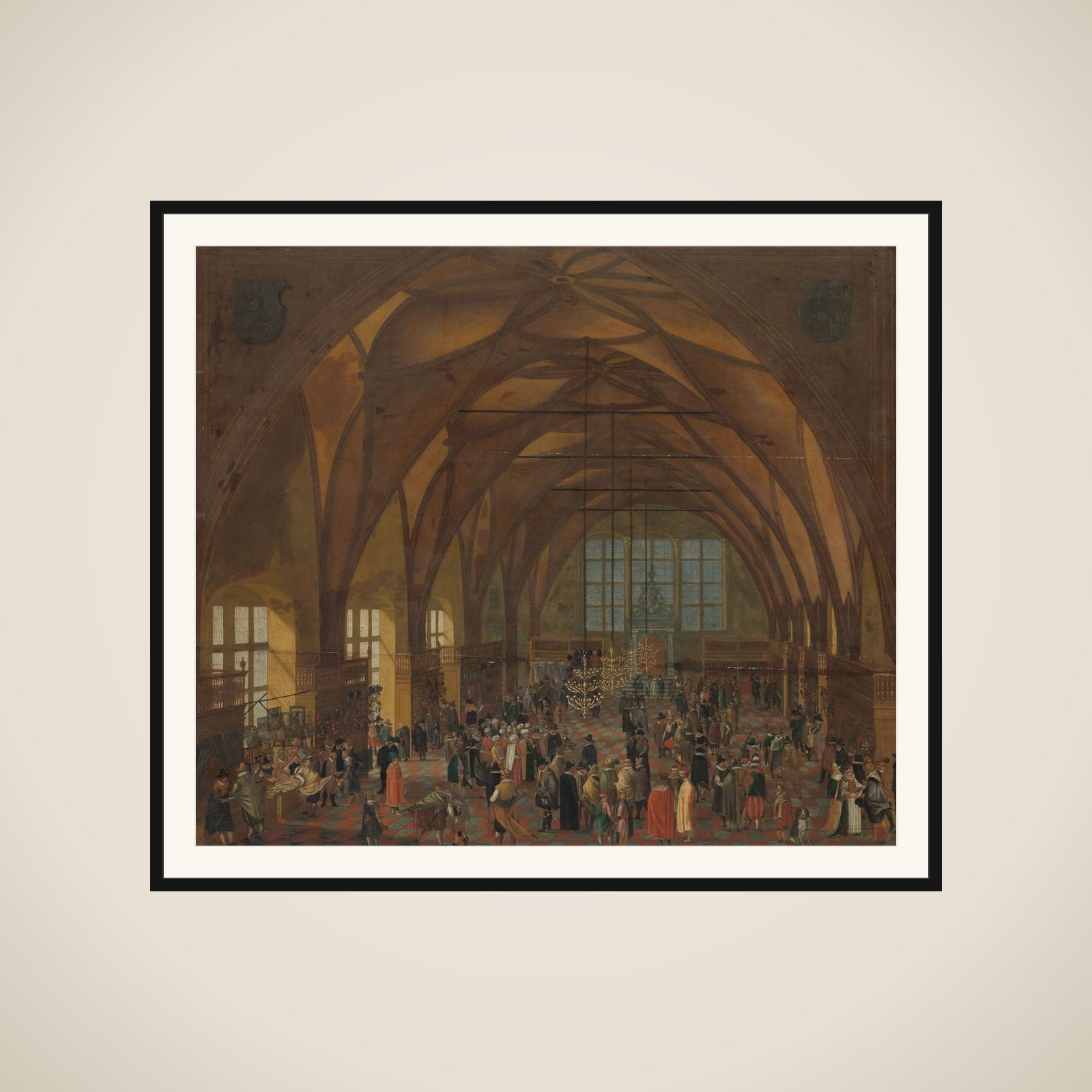 The Interior of the Vladislav Hall, Prague framed