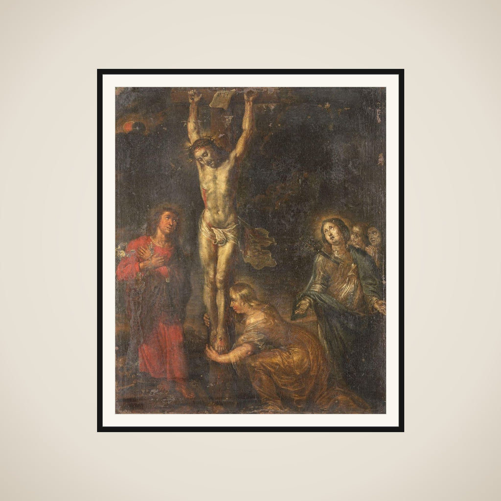 Christ on the Cross, with the Mother of Sorrows and Saints John the Evangelist and Mary Magdalene framed