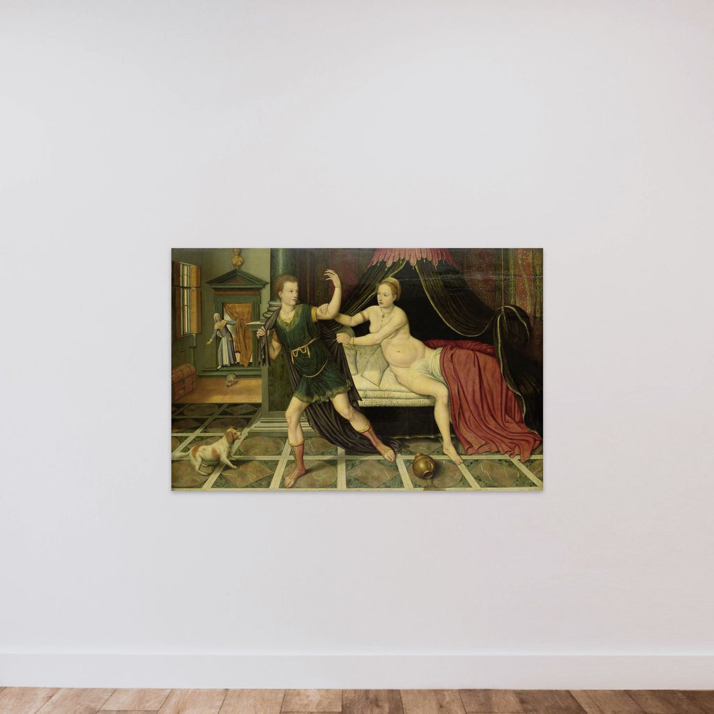 Joseph and Potiphar's Wife unframed — shown to scale