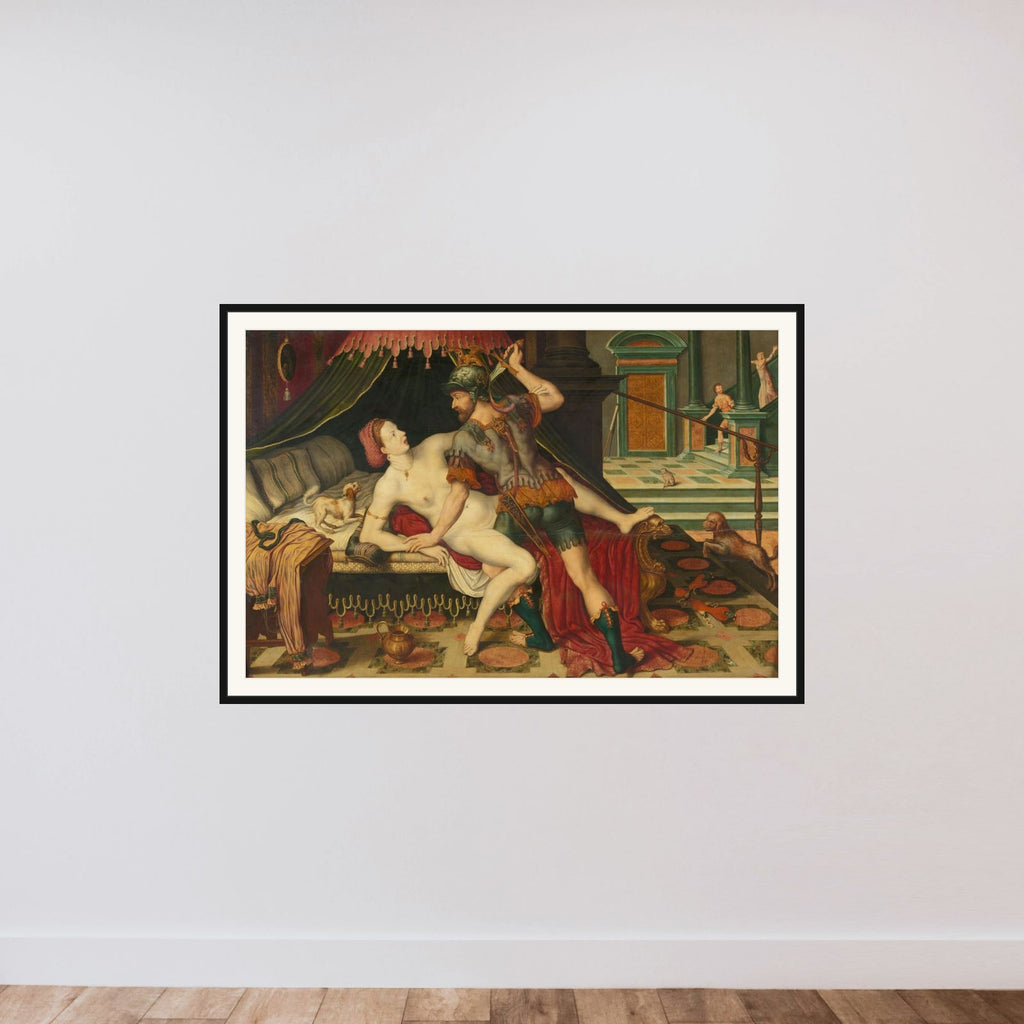 Rape of Lucretia framed — shown to scale